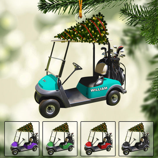 Funny Golf Cart - Personalized Golf Transparent Ornament