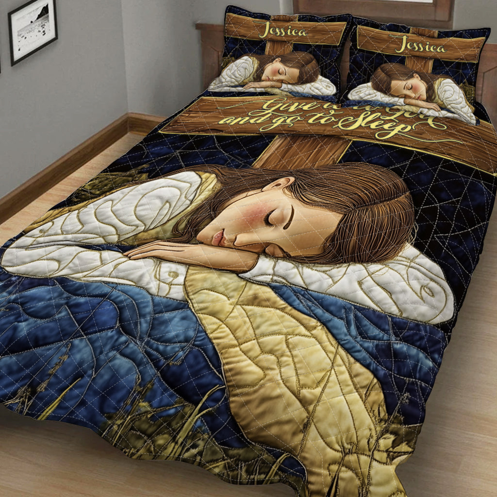 Give It To God - Personalized Christian Quilt Set