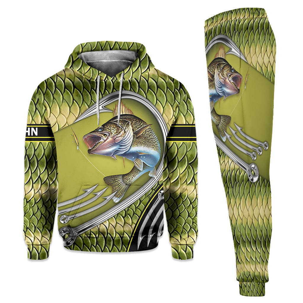 Passionné de pêche ? Sweat à capuche et pantalon de survêtement personnalisés sur le thème de la pêche