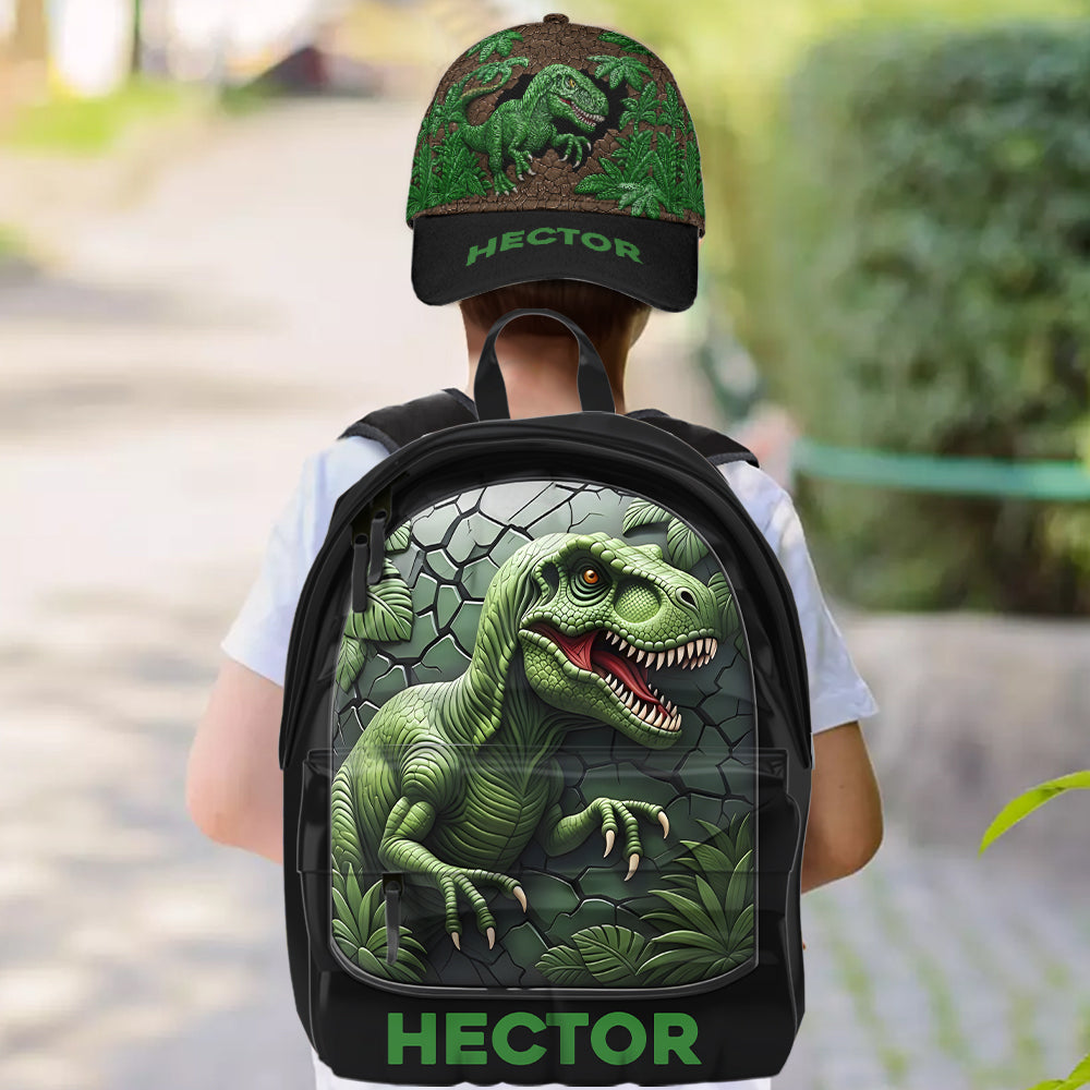 J'adore les dinosaures ! Casquette et sac à dos classiques personnalisés pour enfant