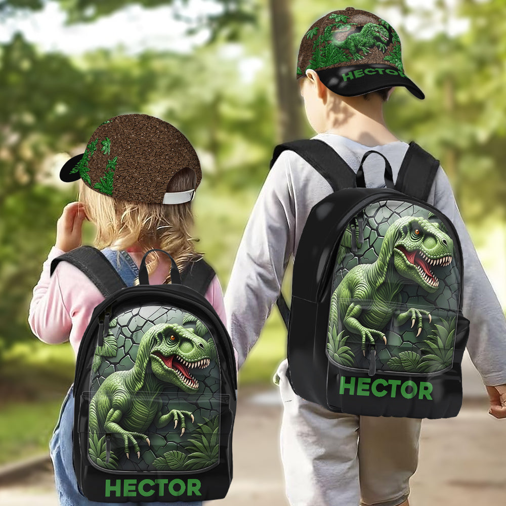 J'adore les dinosaures ! Casquette et sac à dos classiques personnalisés pour enfant