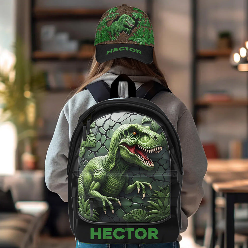 J'adore les dinosaures ! Casquette et sac à dos classiques personnalisés pour enfant