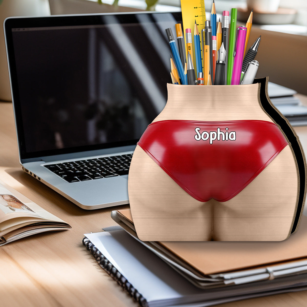 Funny Couple Gift - Personalized Couple Wooden Pen Holder