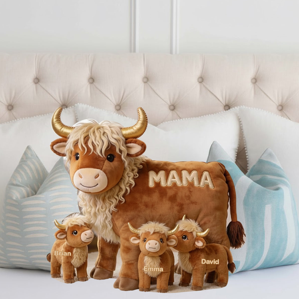 Mama Cow Gift For Mom Grandma - Personalized Grandma Faux Fur Shaped Pillow