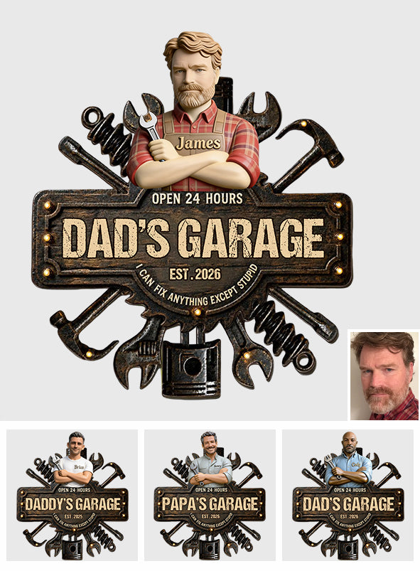Garage de Papa - Plaque Métallique Personnalisée pour Père