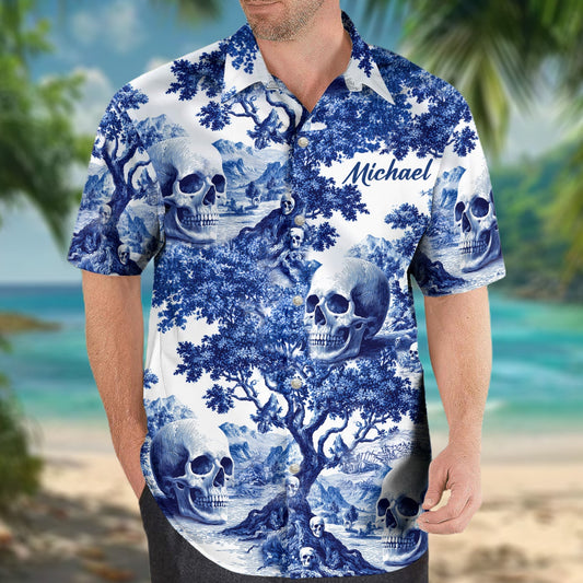 Amoureux des crânes - Chemise hawaïenne personnalisée à motif crâne