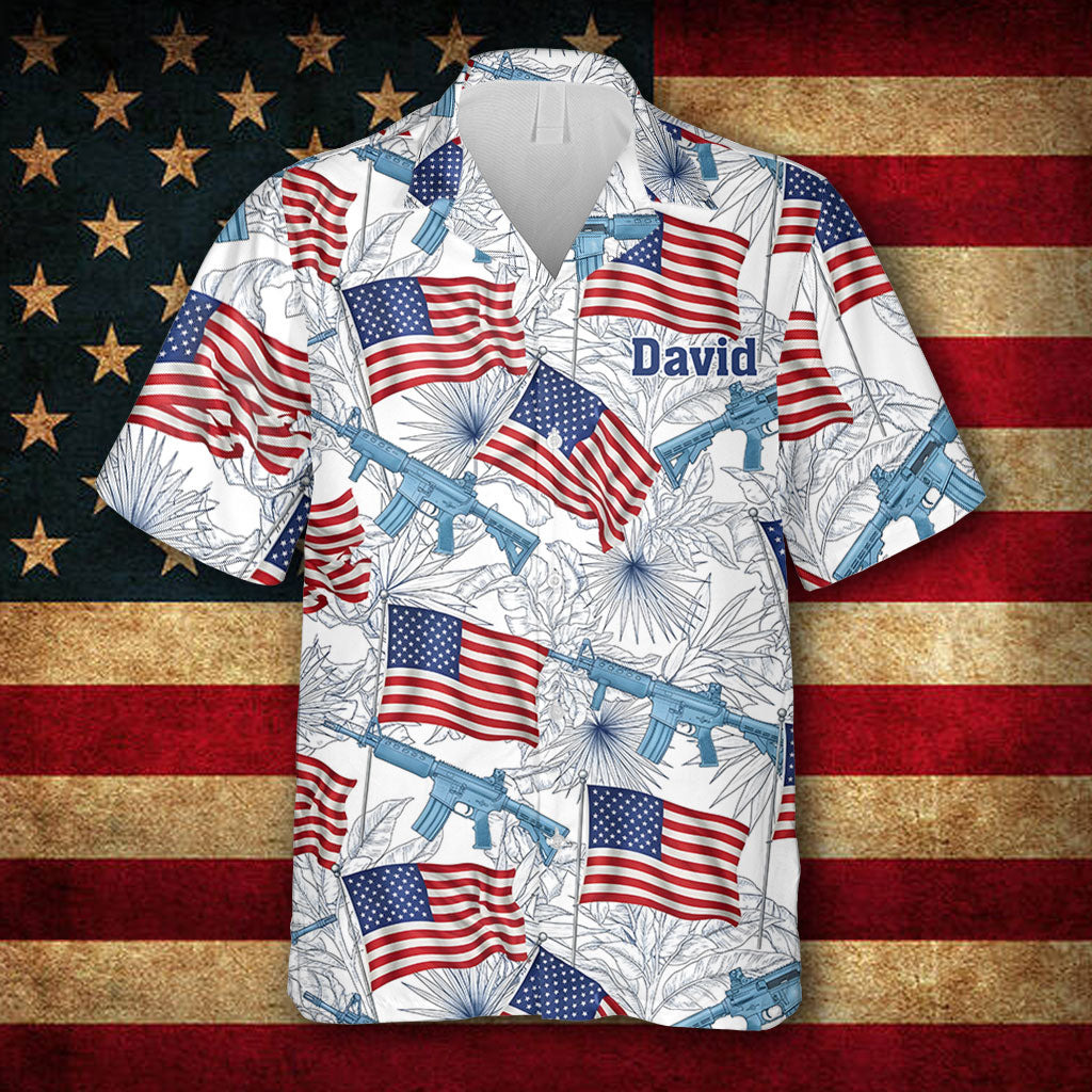 The 4th Of July Hunter - Personalized Hunting Hawaiian Shirt