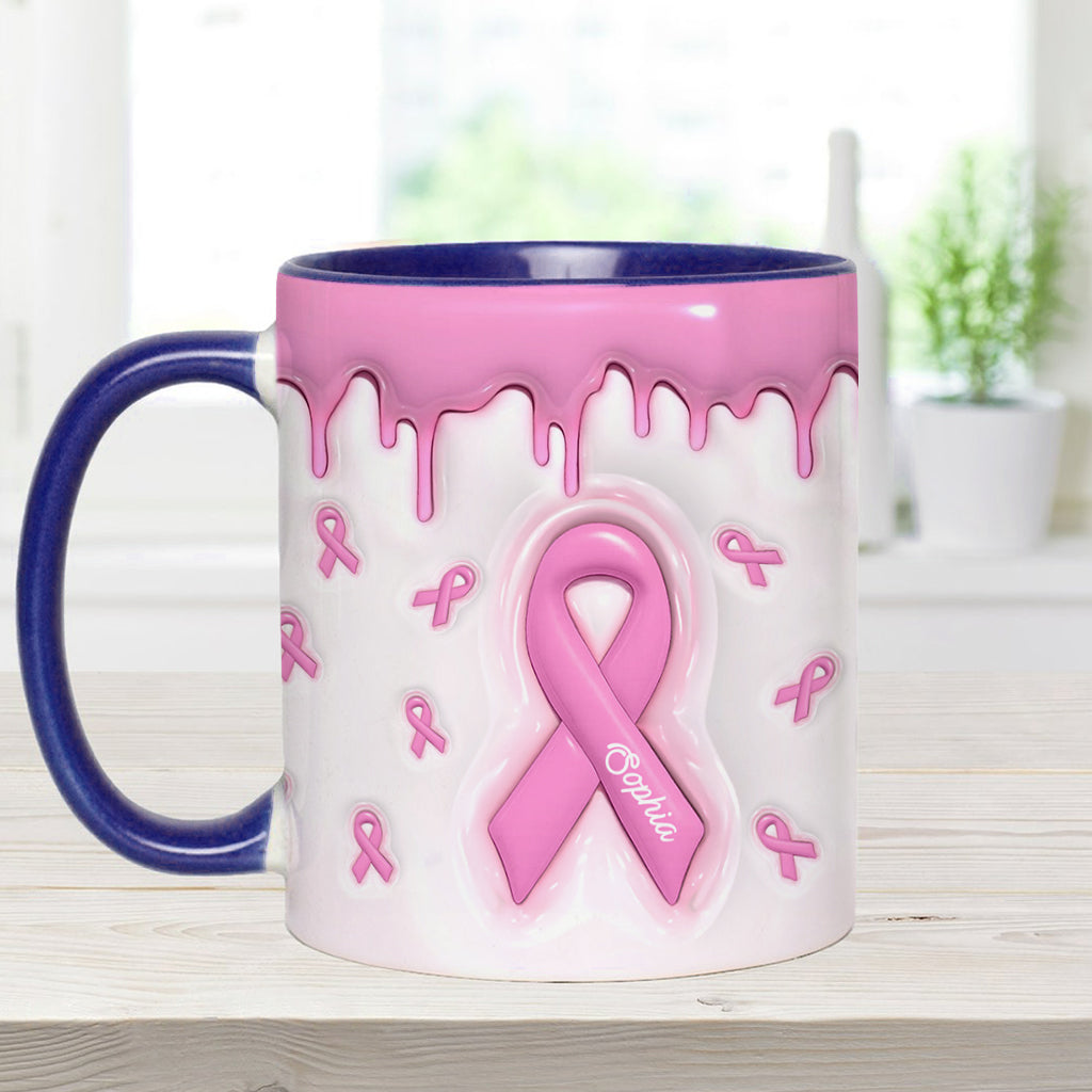 Le rose est ma couleur fétiche - Mug personnalisé pour la sensibilisation au cancer du sein