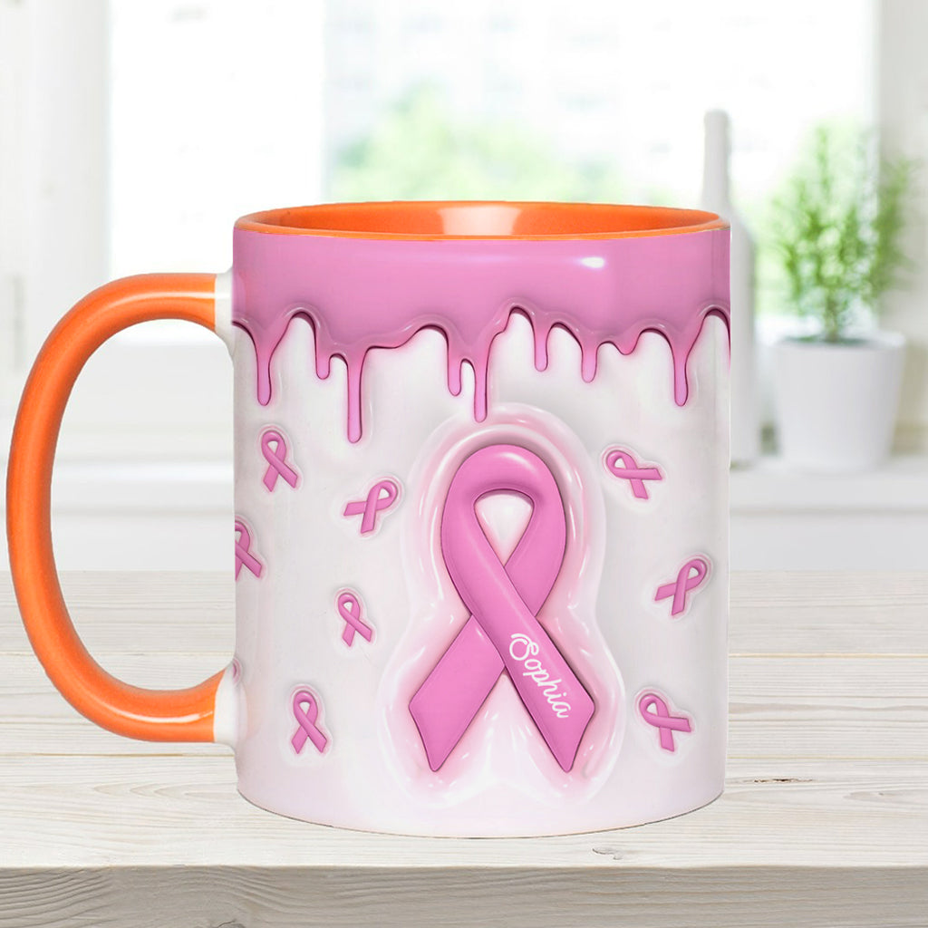Le rose est ma couleur fétiche - Mug personnalisé pour la sensibilisation au cancer du sein