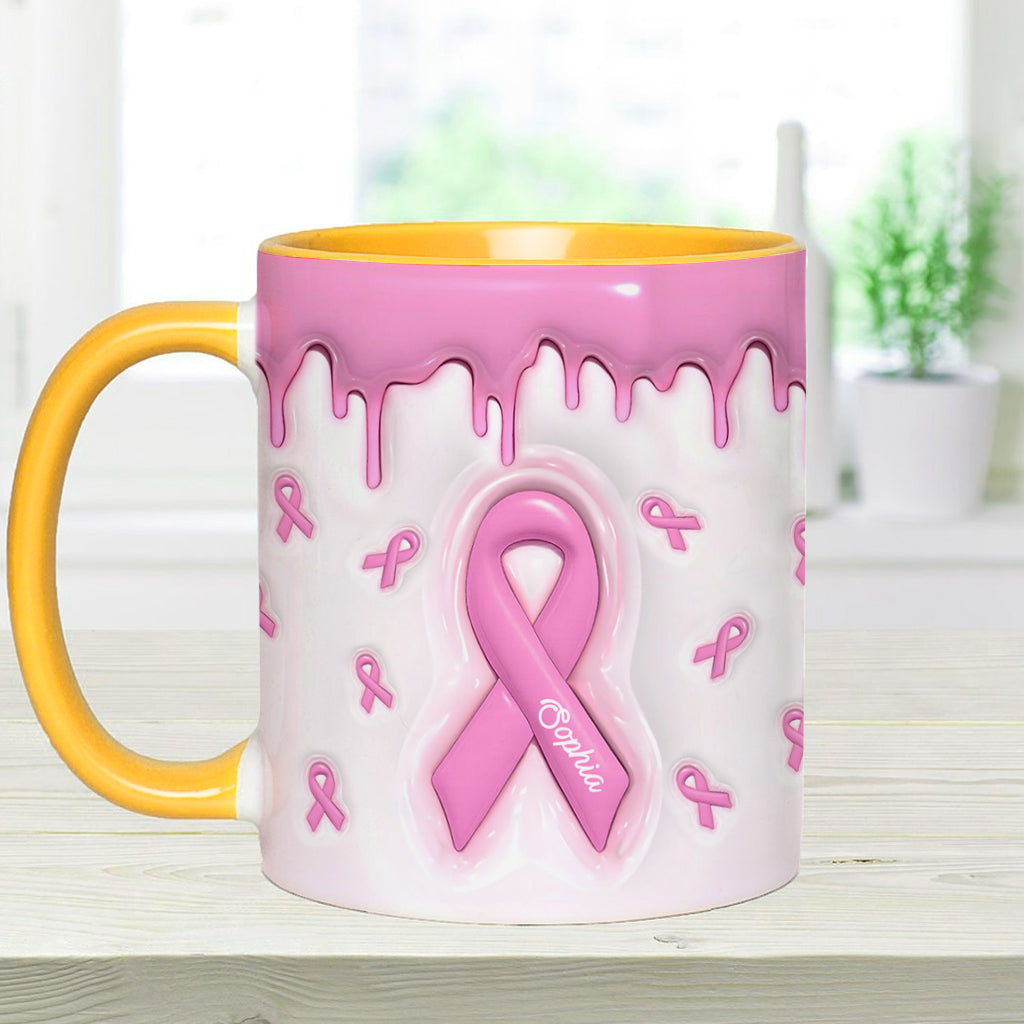 Le rose est ma couleur fétiche - Mug personnalisé pour la sensibilisation au cancer du sein