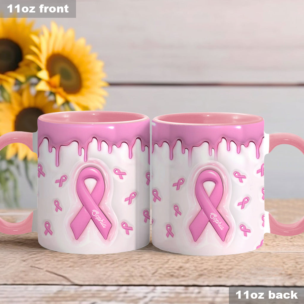 Le rose est ma couleur fétiche - Mug personnalisé pour la sensibilisation au cancer du sein