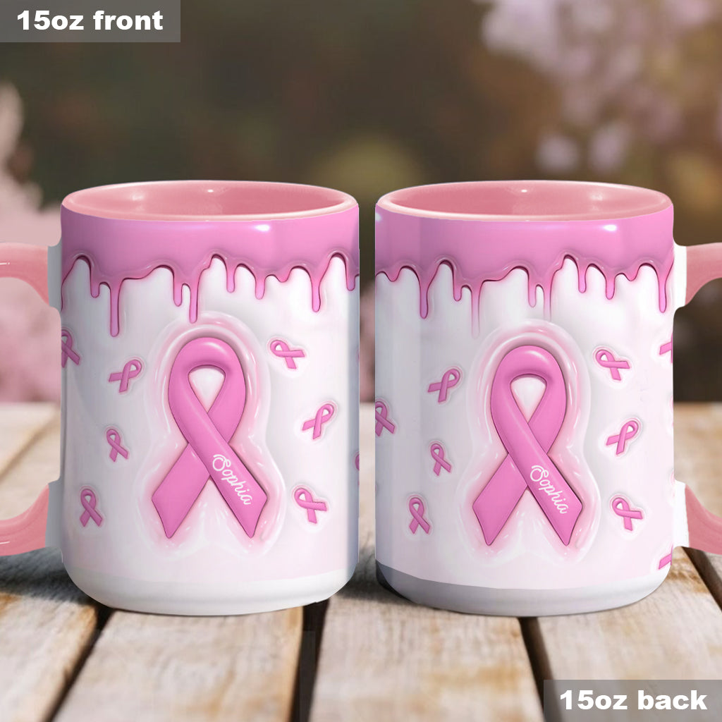 Le rose est ma couleur fétiche - Mug personnalisé pour la sensibilisation au cancer du sein