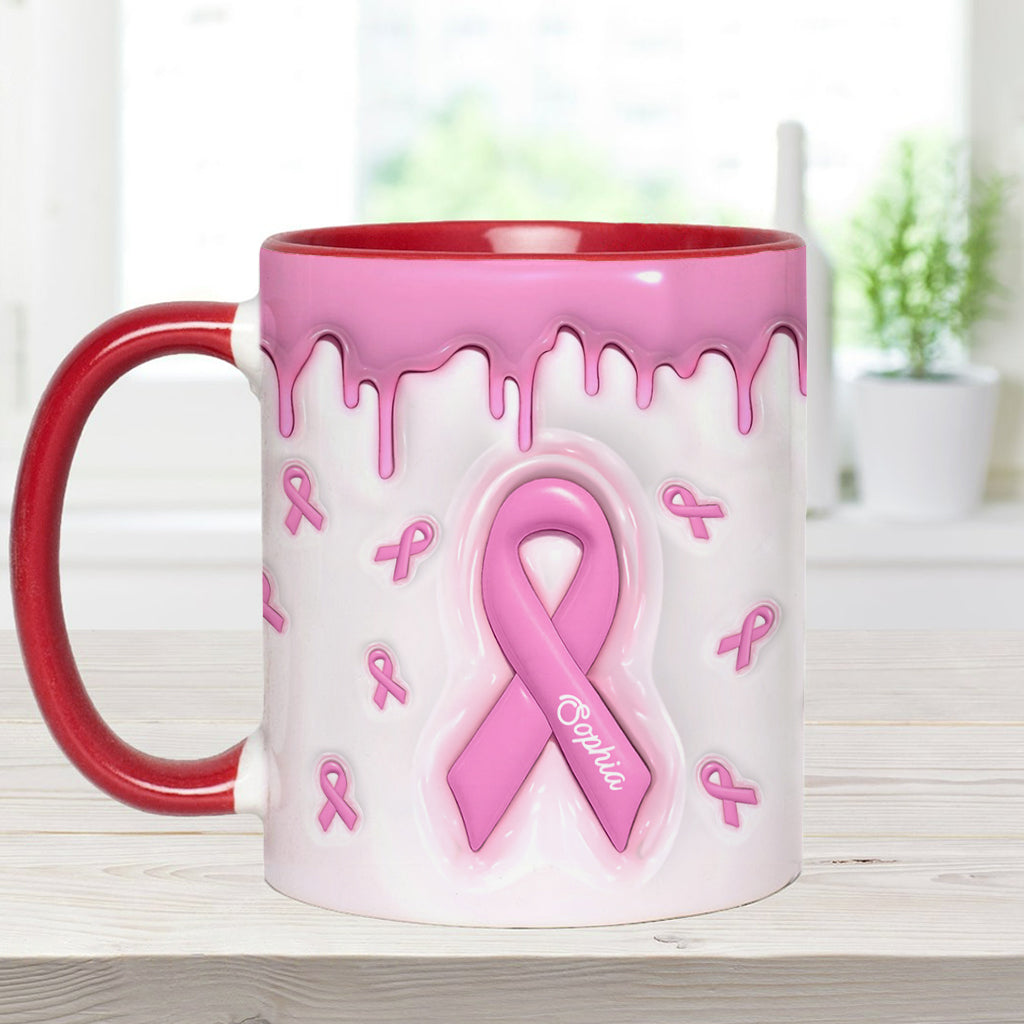 Le rose est ma couleur fétiche - Mug personnalisé pour la sensibilisation au cancer du sein