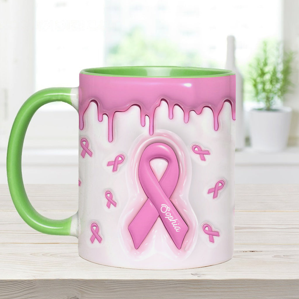 Le rose est ma couleur fétiche - Mug personnalisé pour la sensibilisation au cancer du sein