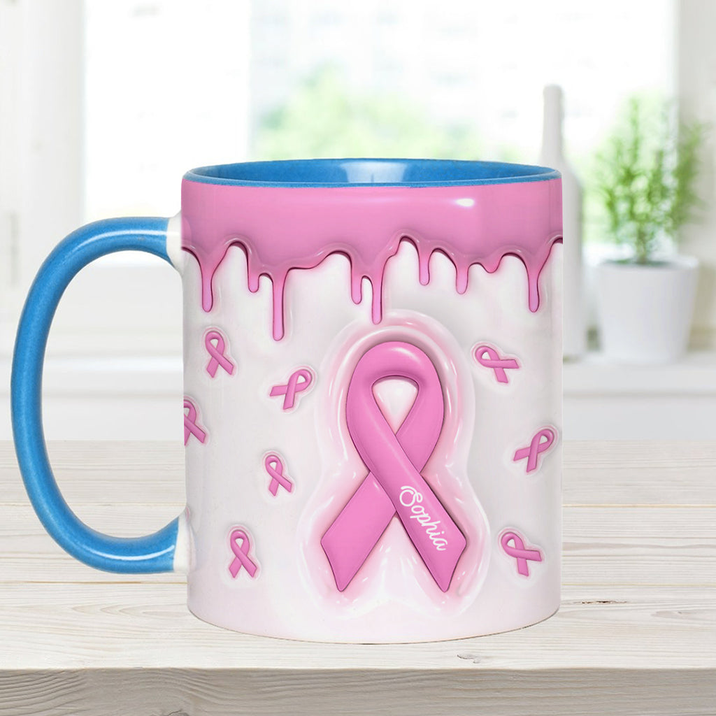 Le rose est ma couleur fétiche - Mug personnalisé pour la sensibilisation au cancer du sein