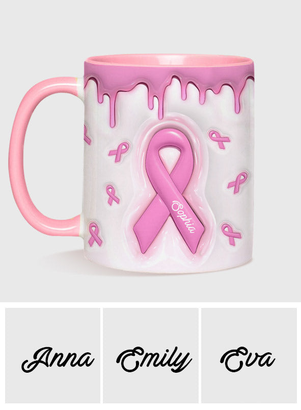 Le rose est ma couleur fétiche - Mug personnalisé pour la sensibilisation au cancer du sein
