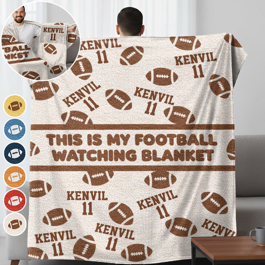 This Is My Football Watching Blanket - Personalized Football Wearable Blanket