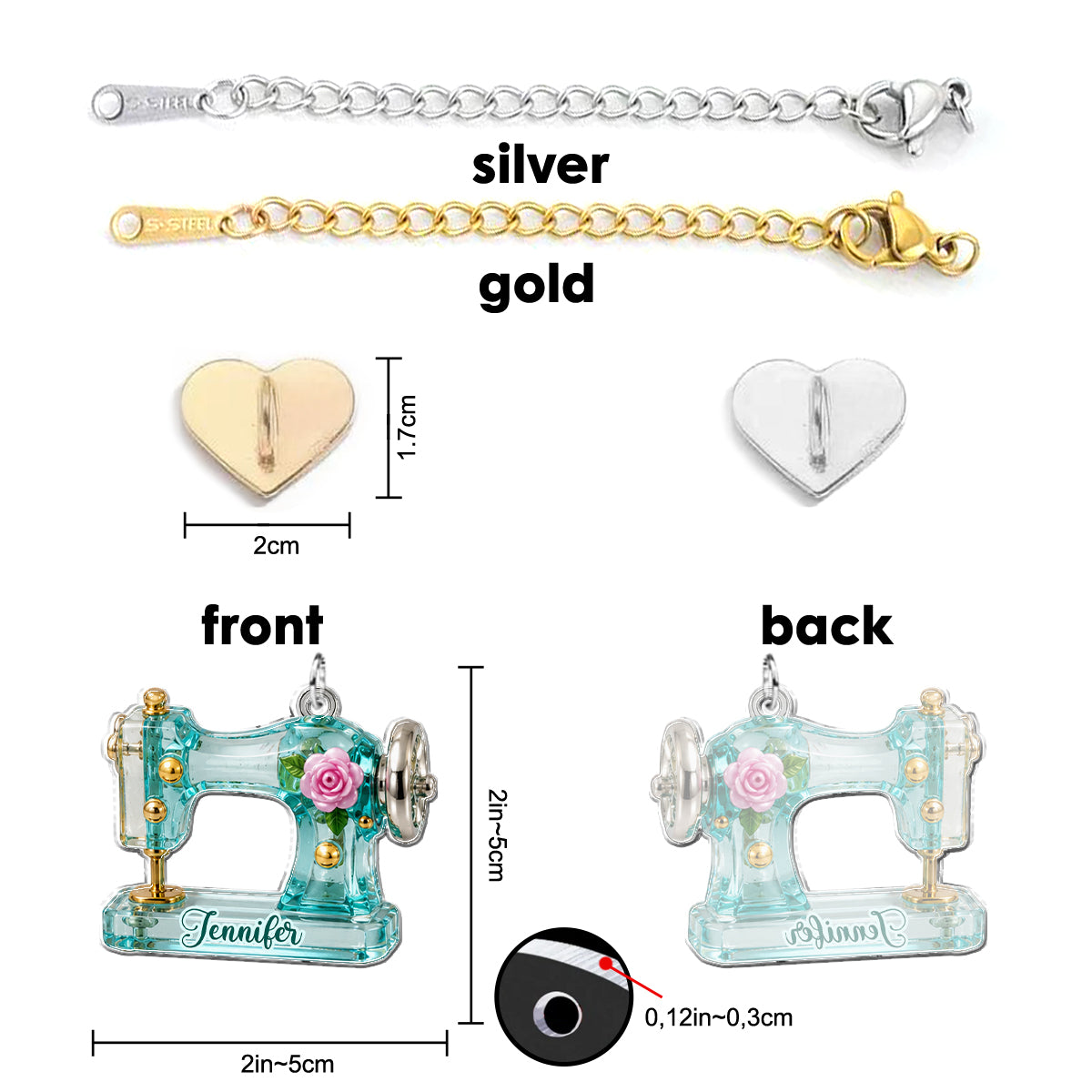 Amour de la Couture - Charms Suspendus Personnalisés
