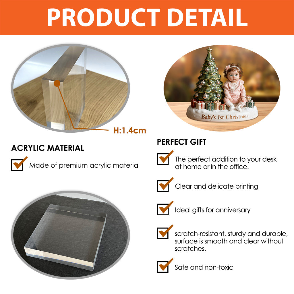 Premier Noël de bébé - Plaque acrylique personnalisée pour enfant