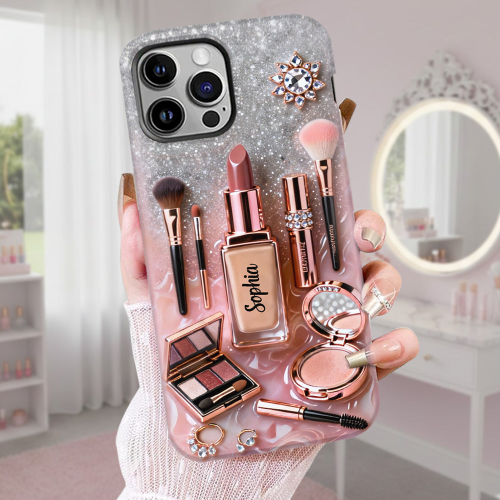 Maquilleuse fière - Coque de téléphone personnalisée avec impression intégrale - Maquillage