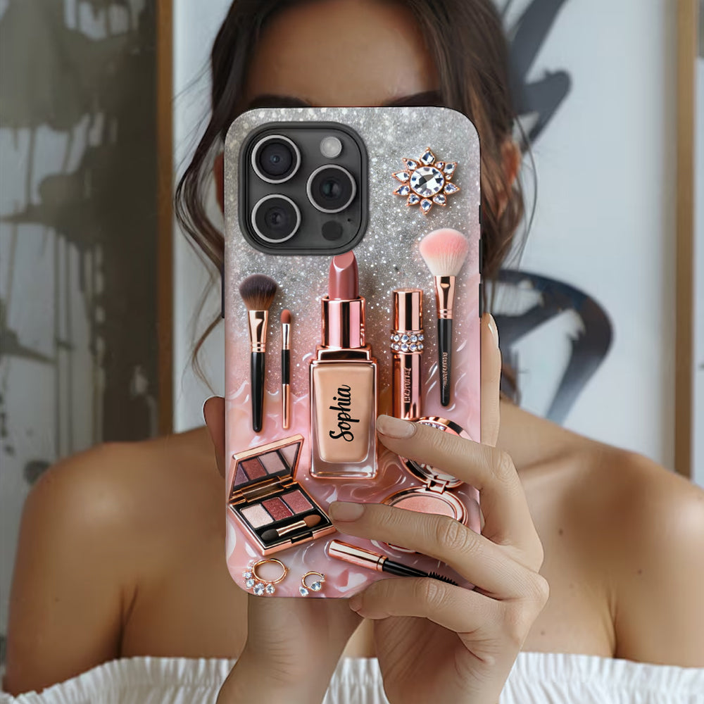 Maquilleuse fière - Coque de téléphone personnalisée avec impression intégrale - Maquillage