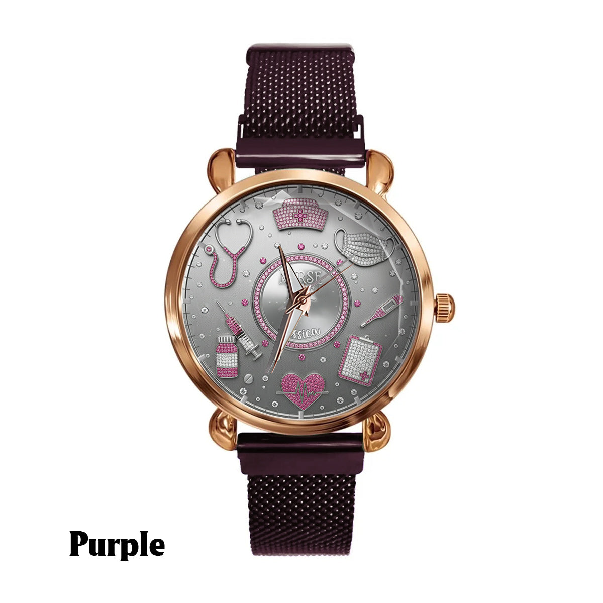 Aimez la vie d'infirmière - Montre-bracelet personnalisée pour infirmière