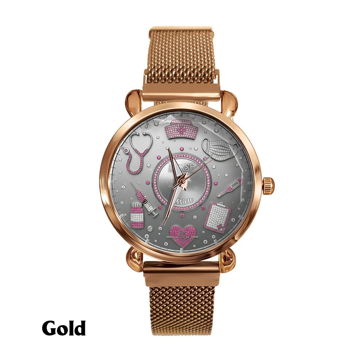 Aimez la vie d'infirmière - Montre-bracelet personnalisée pour infirmière