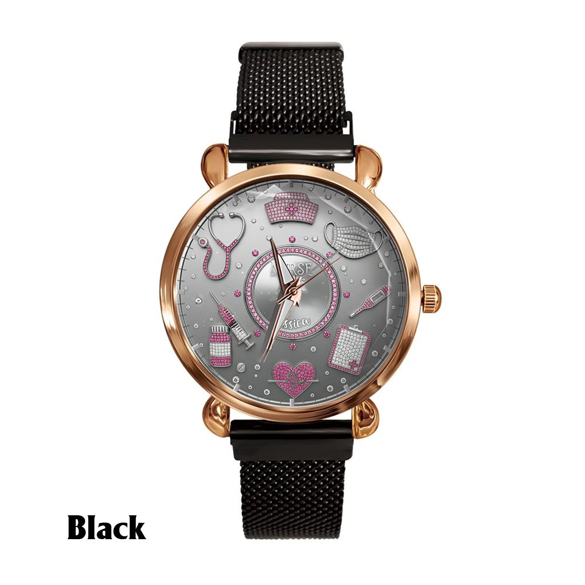 Aimez la vie d'infirmière - Montre-bracelet personnalisée pour infirmière