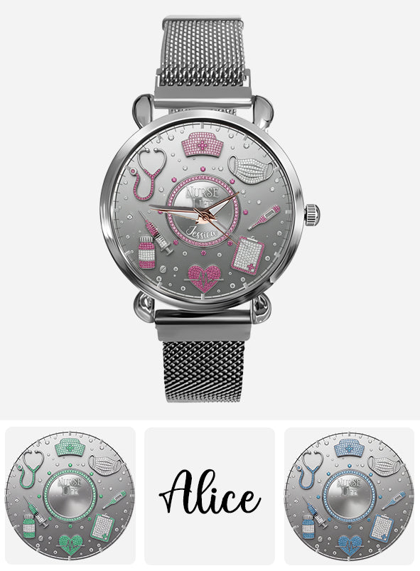Aimez la vie d'infirmière - Montre-bracelet personnalisée pour infirmière