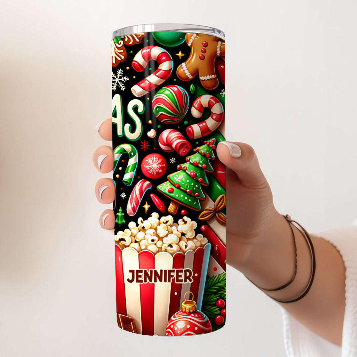 Regarder des films de Noël - Gobelet isotherme de Noël personnalisé