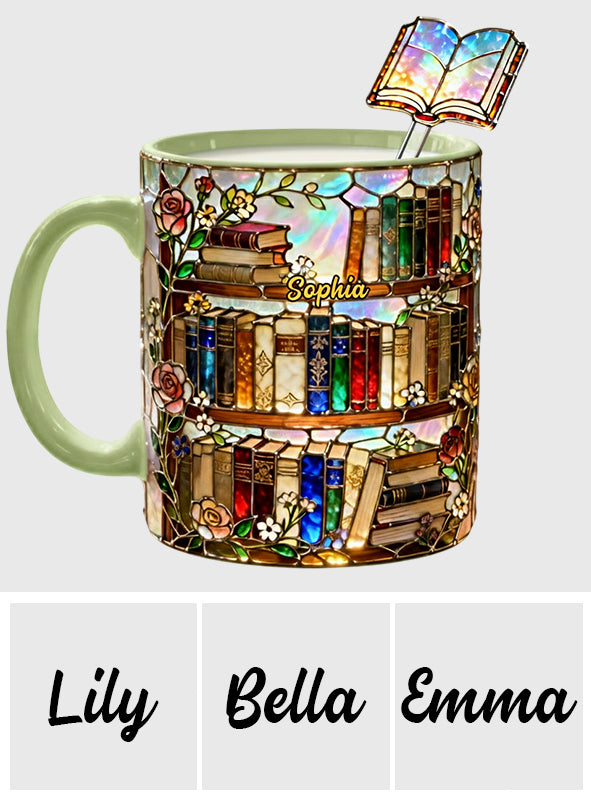 Love Books - Personalized Book Set Accent Mug with Acrylic Stirrers