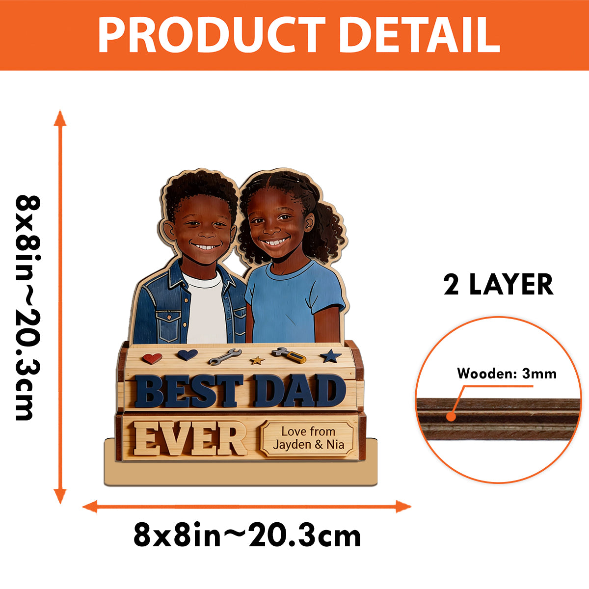 Cadeau de la Fête des Pères pour Papa, Papi - Père Personnalisé 2 Couches Grand Autonome