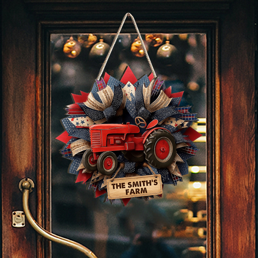 Bless Our Farm - Personalized Farmer Custom Shaped Wood Sign