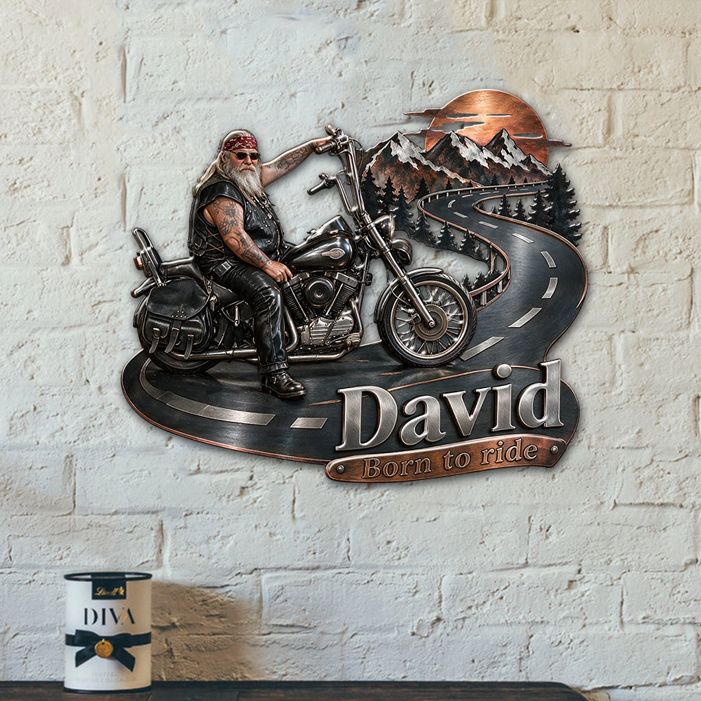 Biker Gift - Personalized Biker 3D Printed Cut Metal Sign