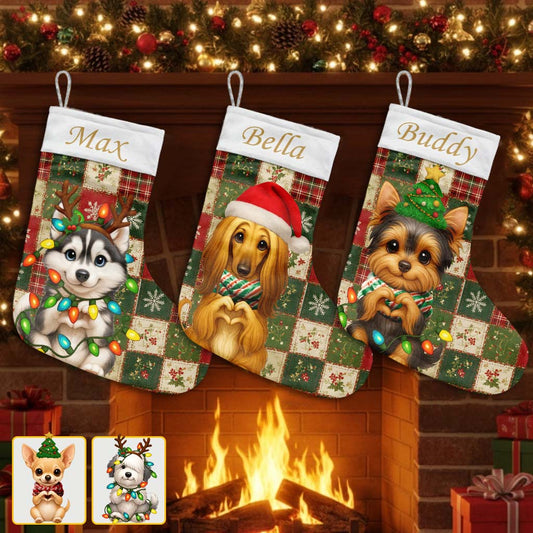 Cute Dog - Personalized Dog Christmas Stockings