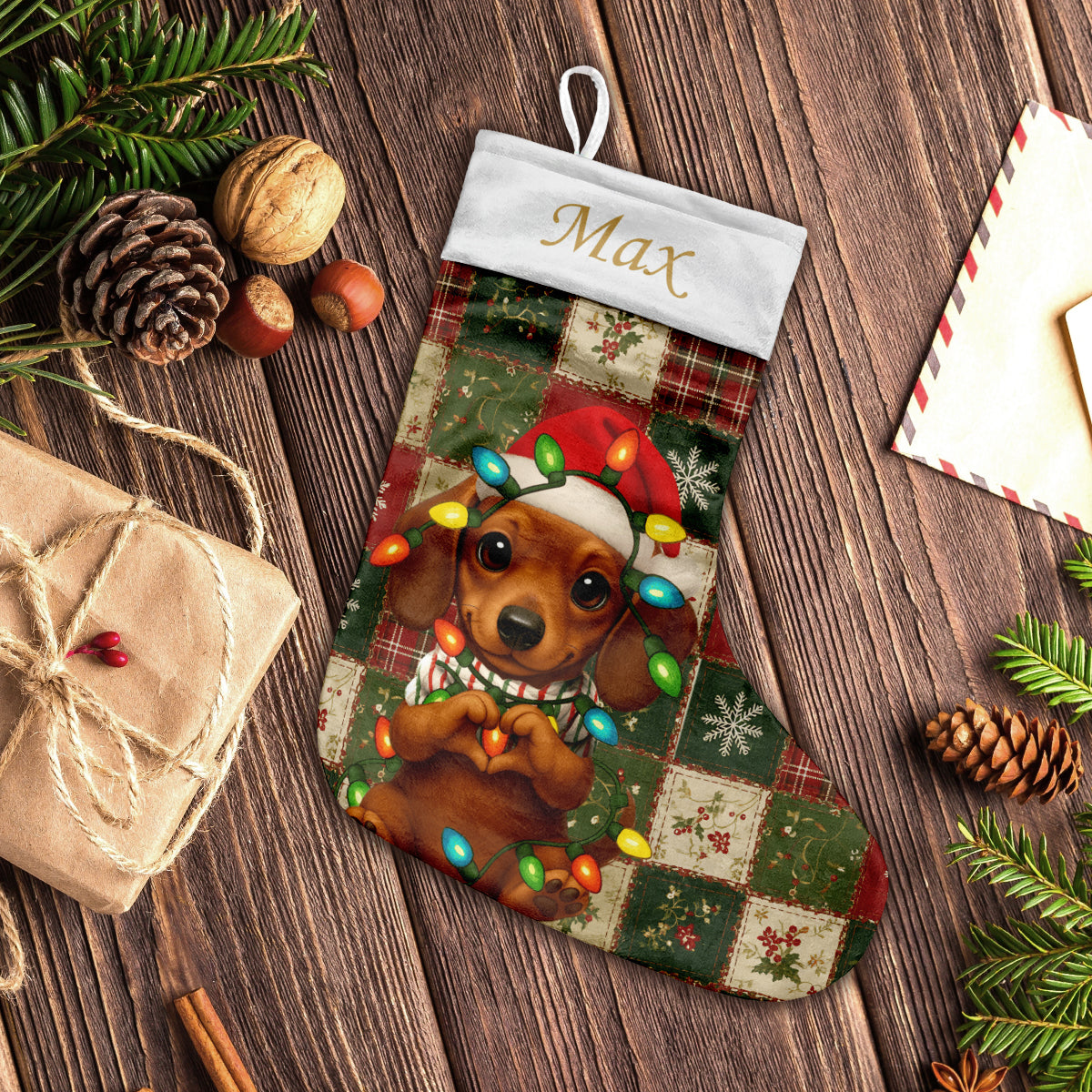 Cute Dog - Personalized Dog Christmas Stockings