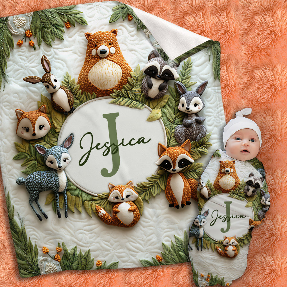 Couverture bébé animaux mignons - Couverture personnalisée pour nouveau-né