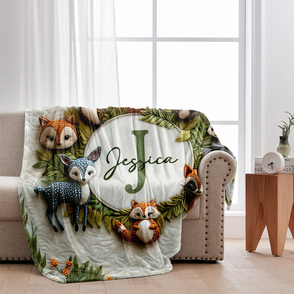 Couverture bébé animaux mignons - Couverture personnalisée pour nouveau-né