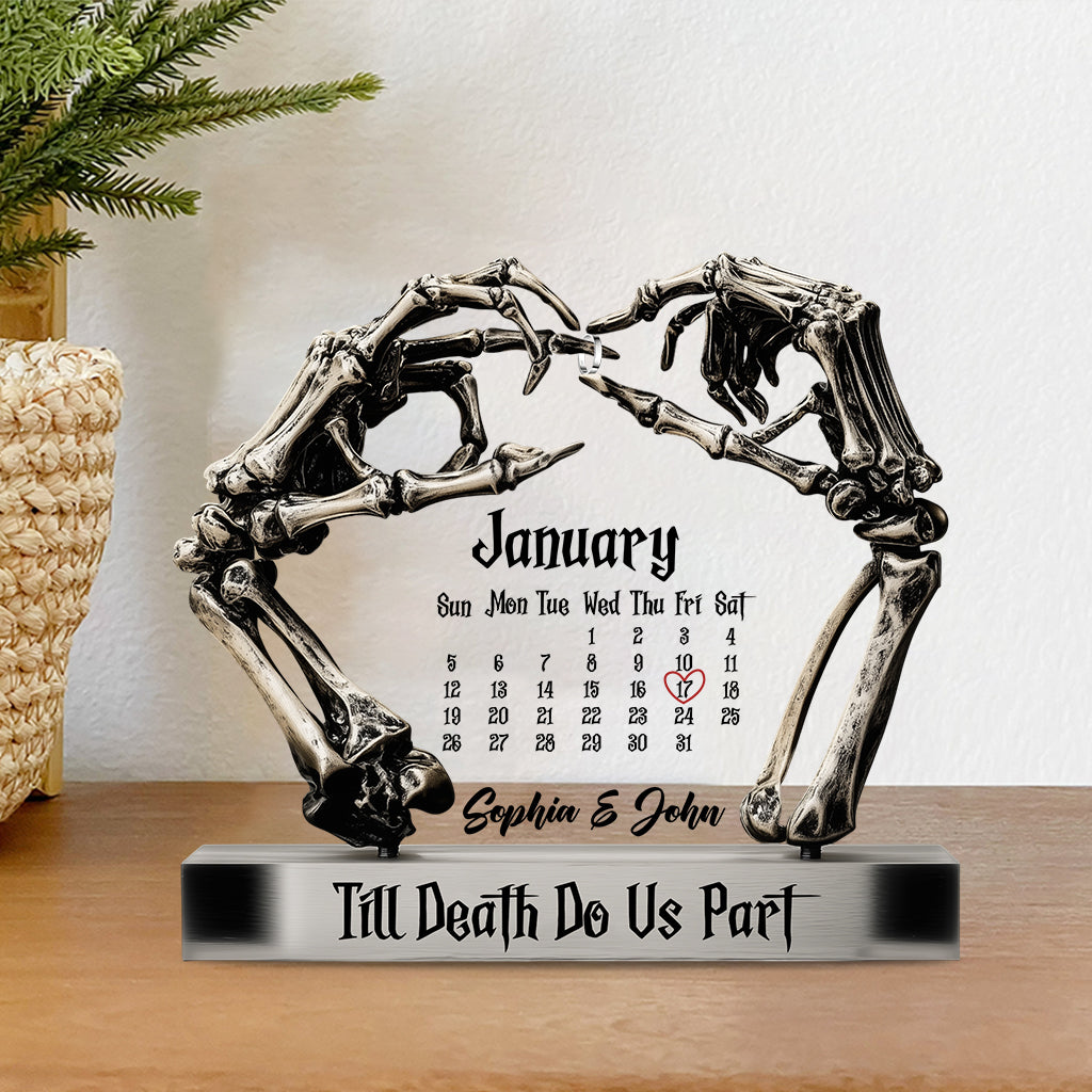 Til Death Do Us Part - Personalized Couple Custom Shaped Acrylic Plaque