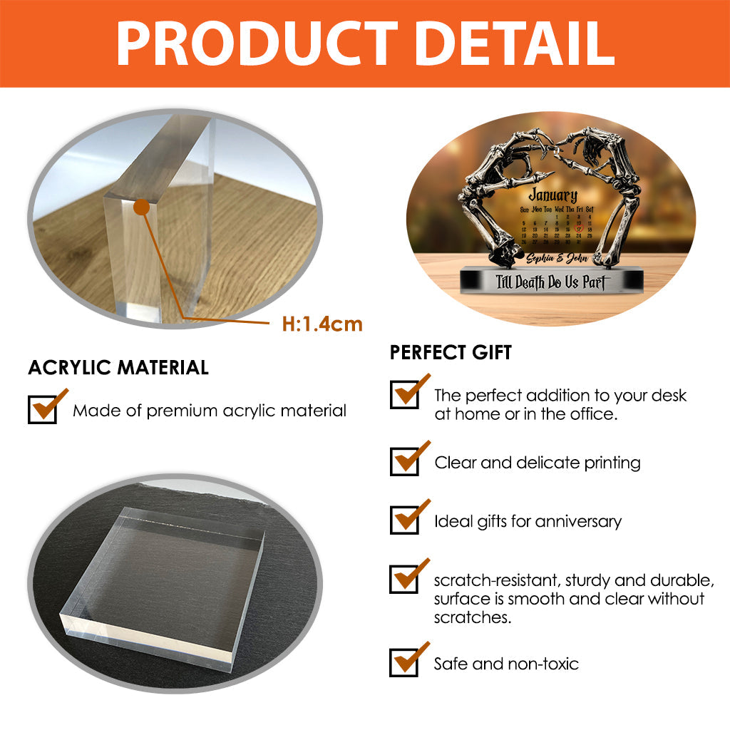 Til Death Do Us Part - Personalized Couple Custom Shaped Acrylic Plaque