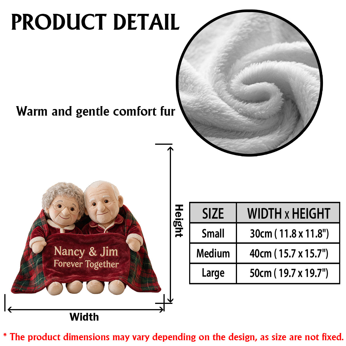 Wrapped in Love This Christmas - Personalized Couple Premium Faux Fur Pillow