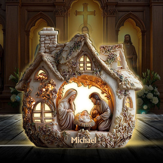 Crèche - Veilleuse LED chrétienne personnalisée en acrylique