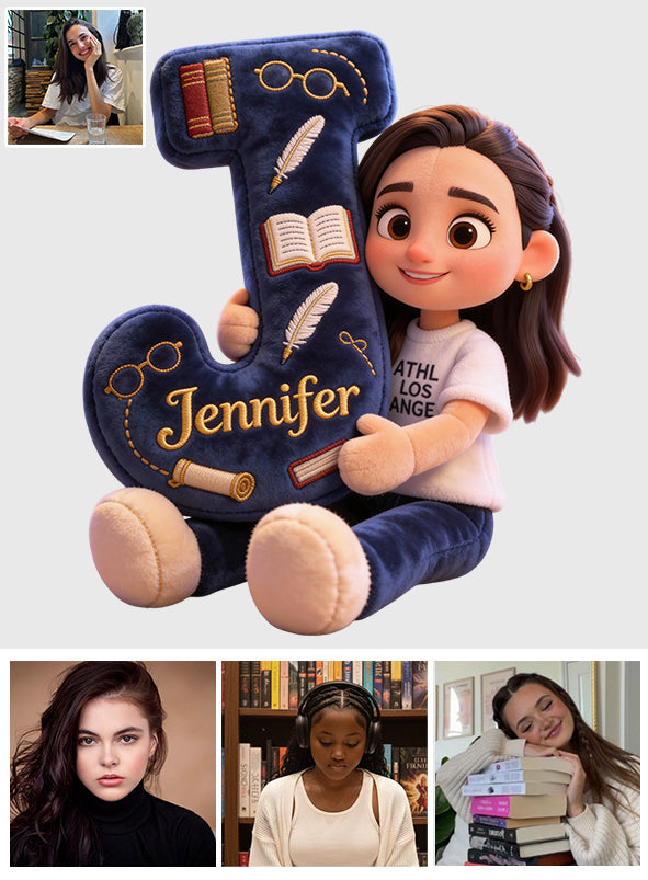 Bibliothèque Alphabet Confortable - Coussin en forme de livre personnalisé en fausse fourrure