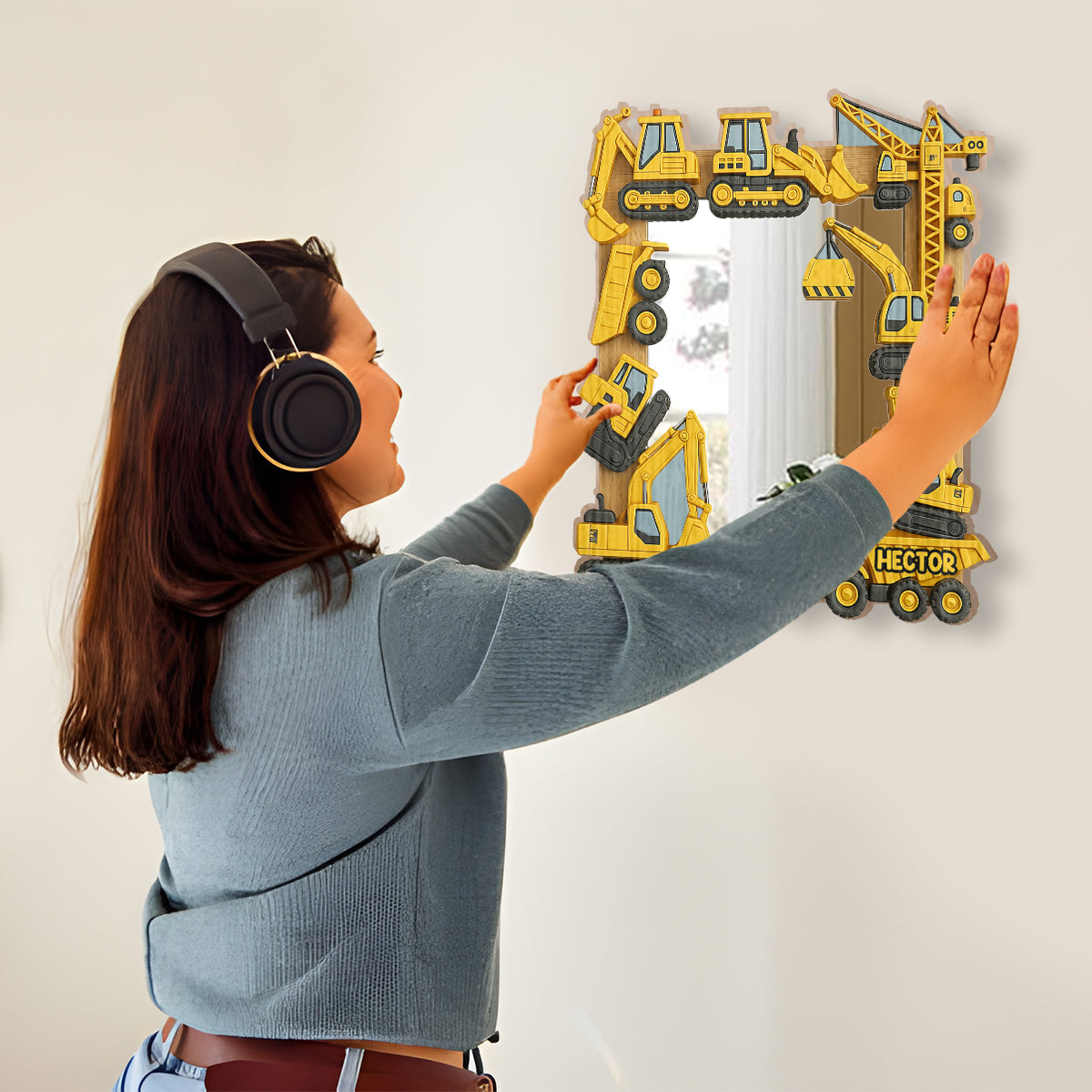 Cadeau pour enfants Dig & Discover - Miroir mural personnalisé pour enfant