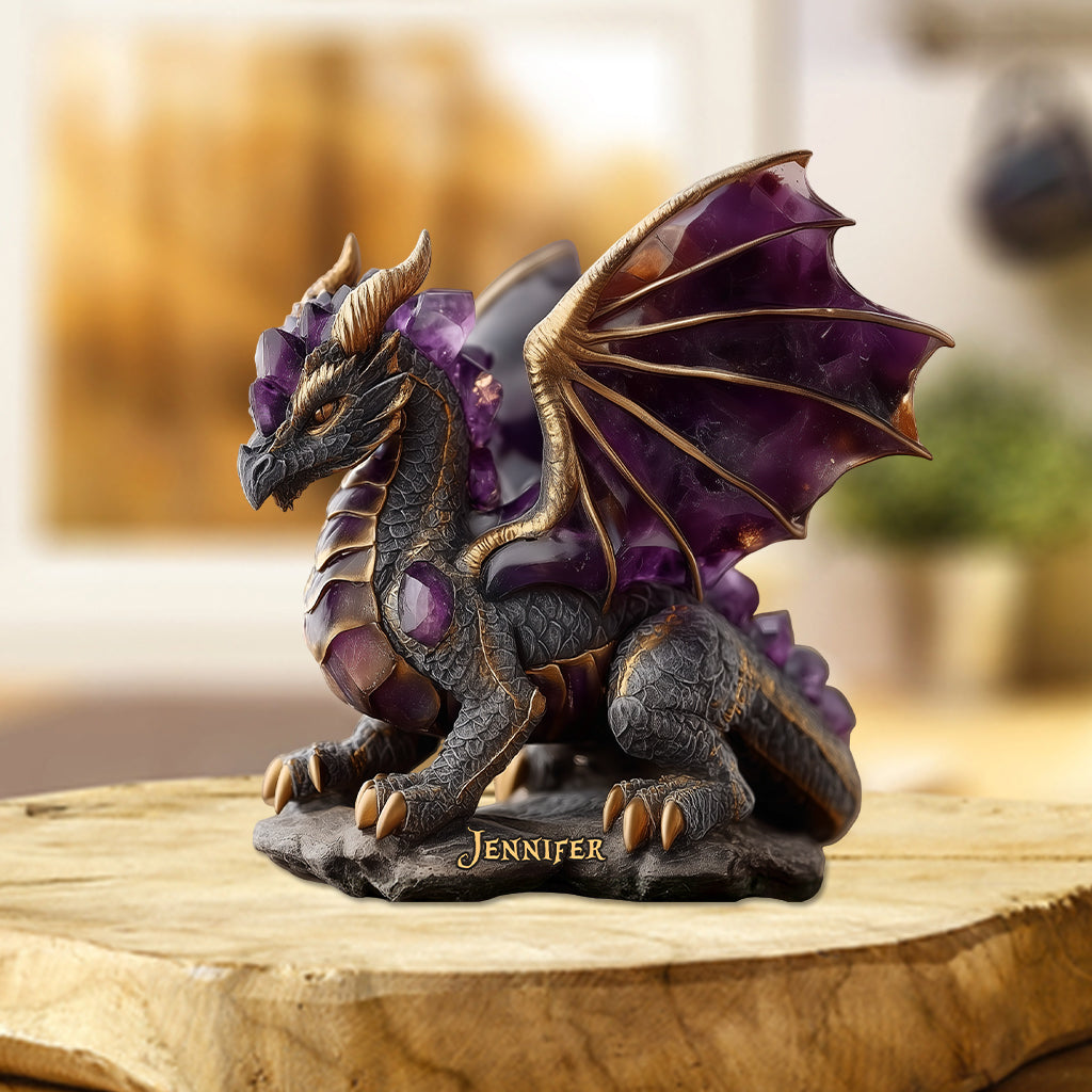 Améthyste/Quartz rose/Rubis/... Style Dragon - Plaque acrylique personnalisée en forme de dragon
