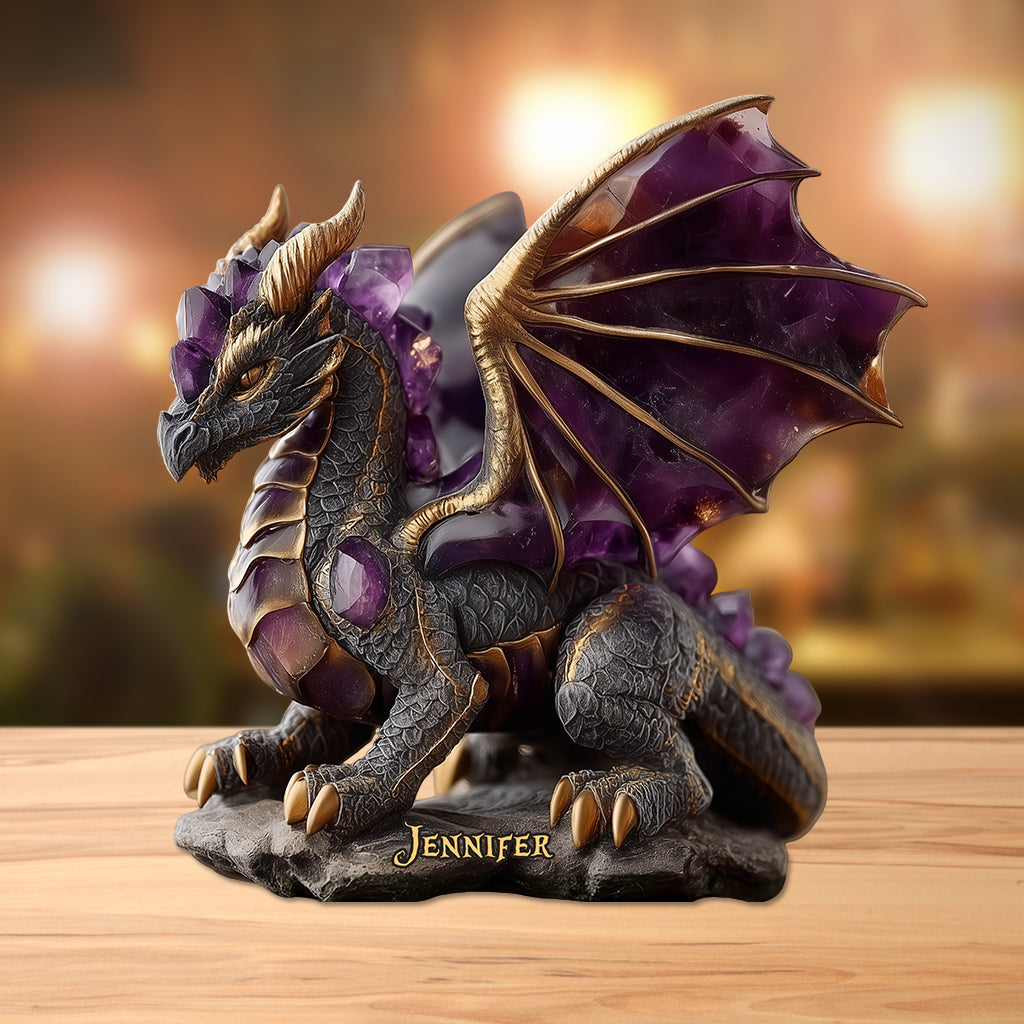 Améthyste/Quartz rose/Rubis/... Style Dragon - Plaque acrylique personnalisée en forme de dragon