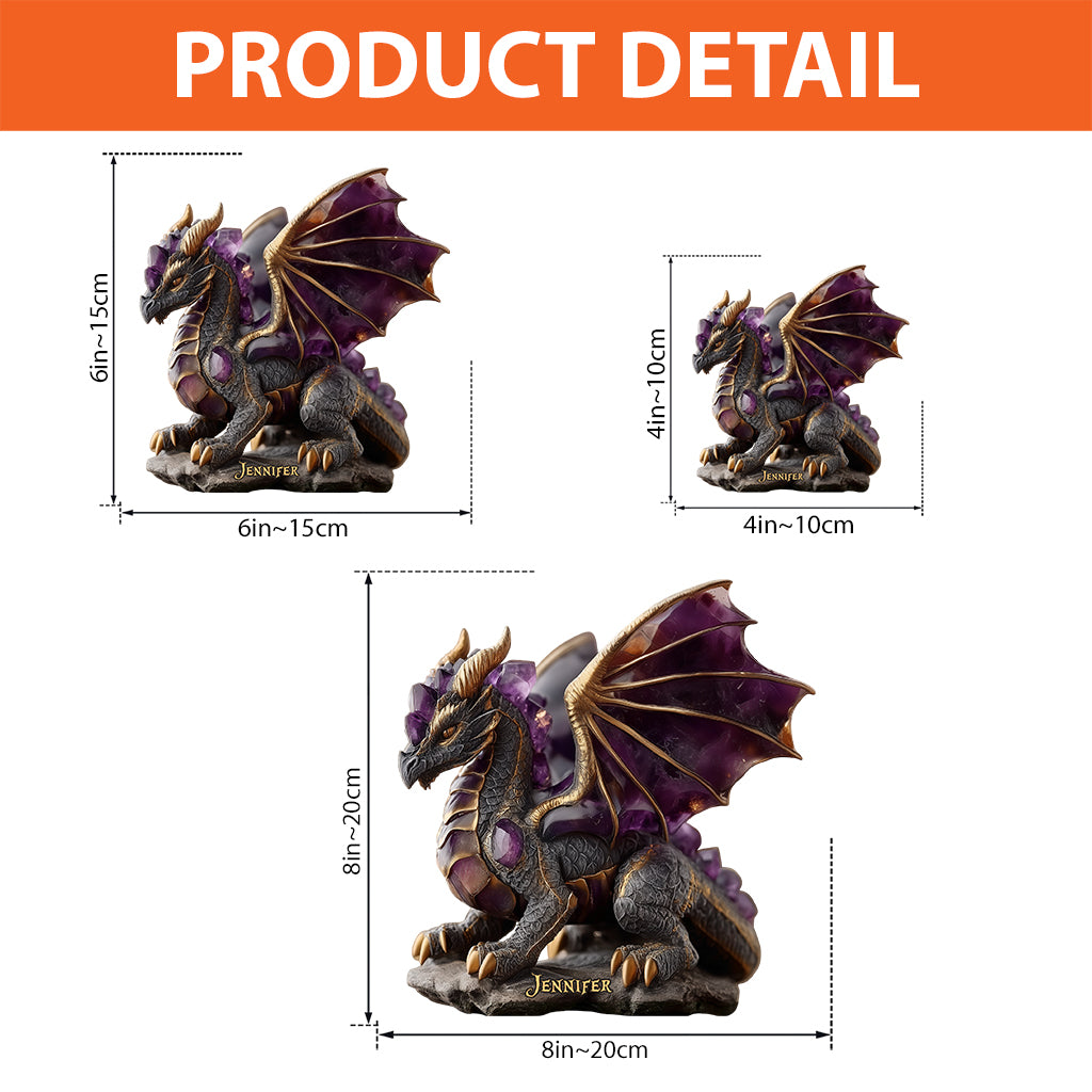 Améthyste/Quartz rose/Rubis/... Style Dragon - Plaque acrylique personnalisée en forme de dragon