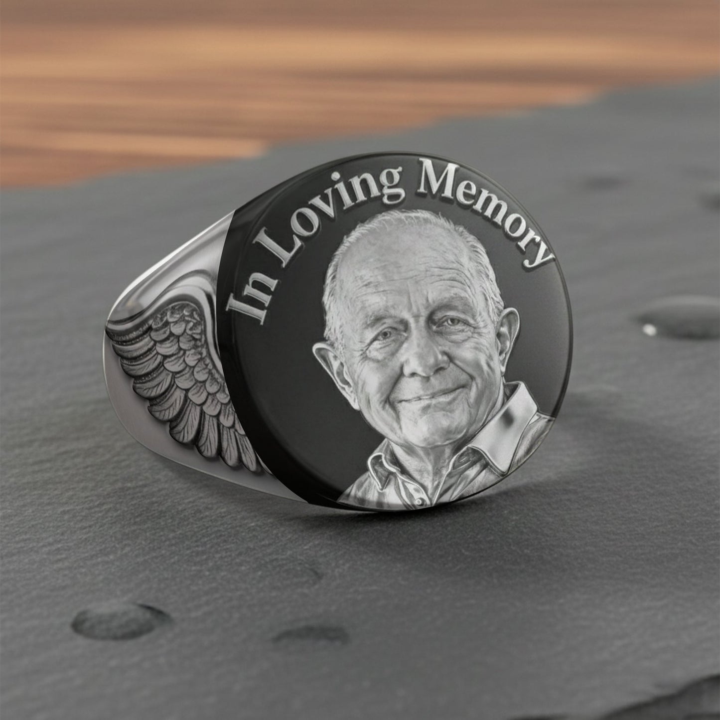 En souvenir de - Bague chevalière commémorative personnalisée