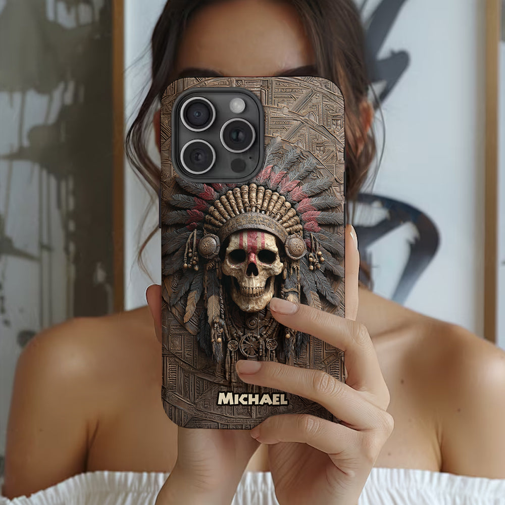 Fière Amérindienne - Coque de téléphone personnalisée avec motif intégral amérindien