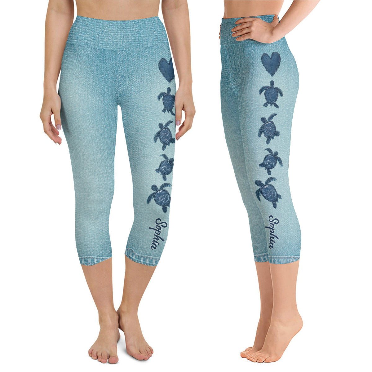 Love Turtles - Personalized Turtle Capri Leggings